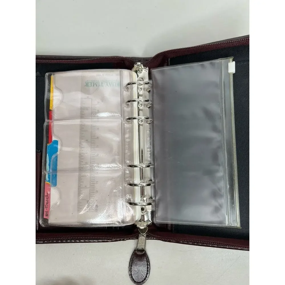 Vintage DayTimer Day Planner Burgundy Faux Leather
